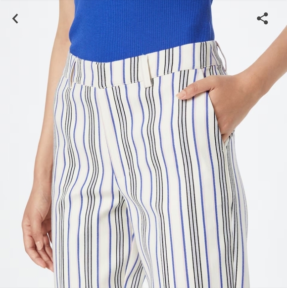 Scotch & Soda women's Lowry slim-leg mid-rise striped white dress pants sz 27. - Picture 5 of 17